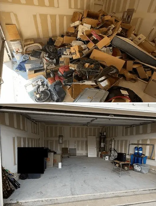 Vide garage avant apres